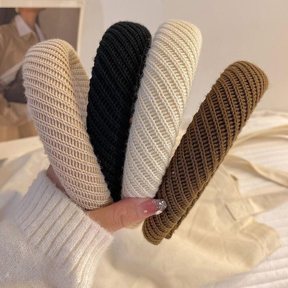 Fashion Headbands for Women Girls Wide Knit Crochet Hair Accessories Pack